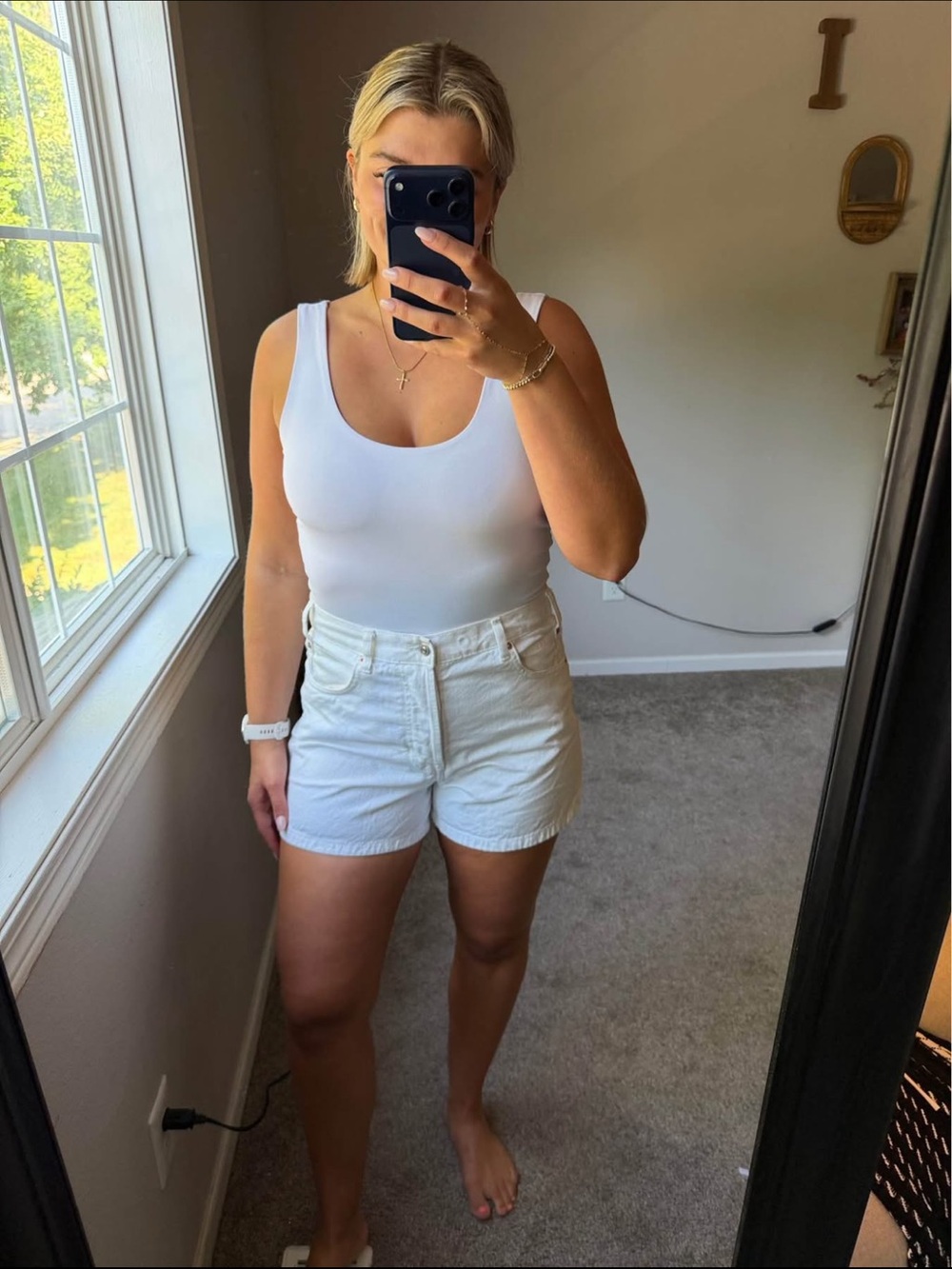 Free People Classic White High-Rise Women's Shorts